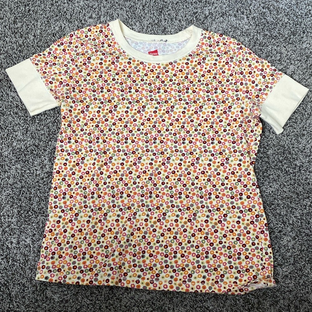 dotted floral junior's tee shirt